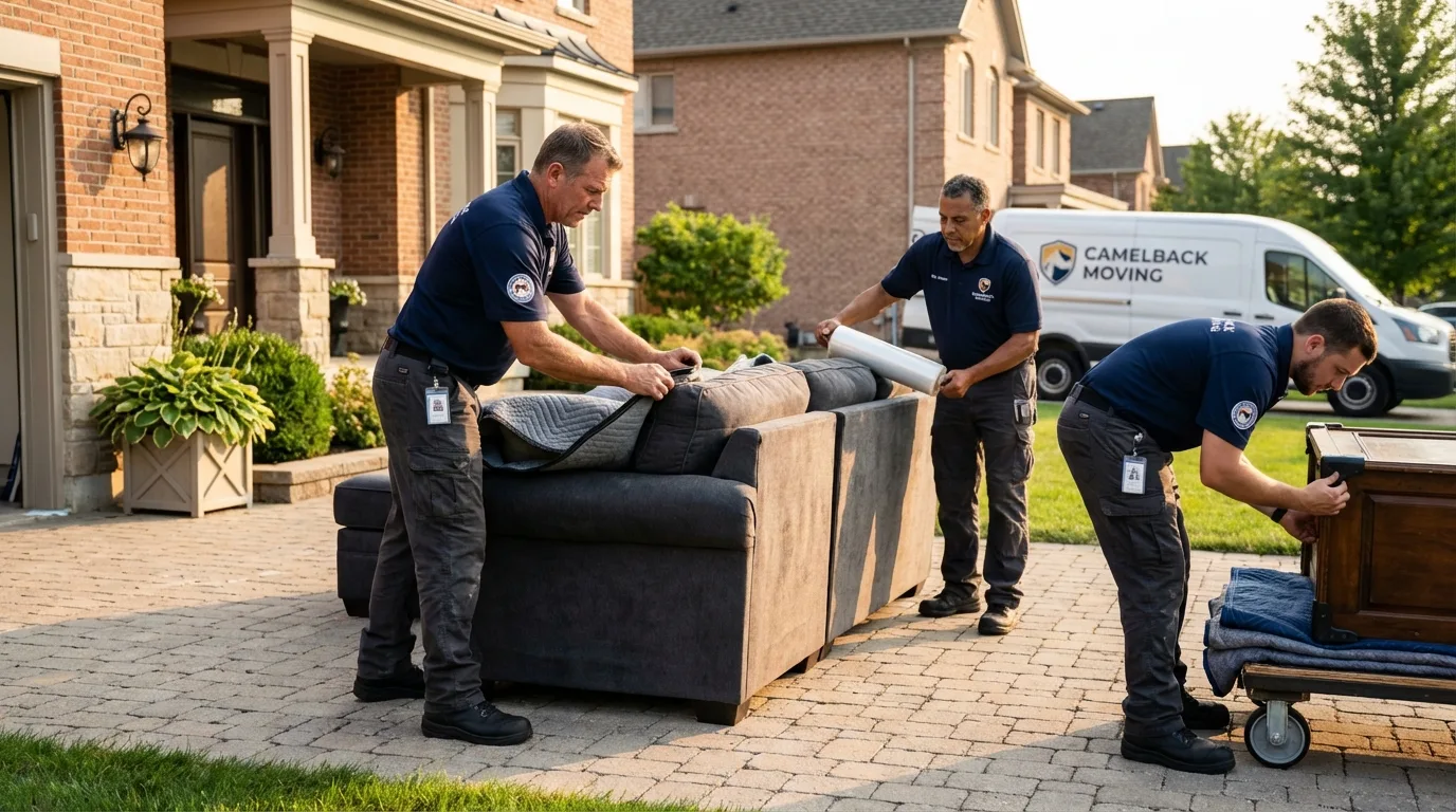 Large estate moving crew wrapping furniture in Jasper, AR
